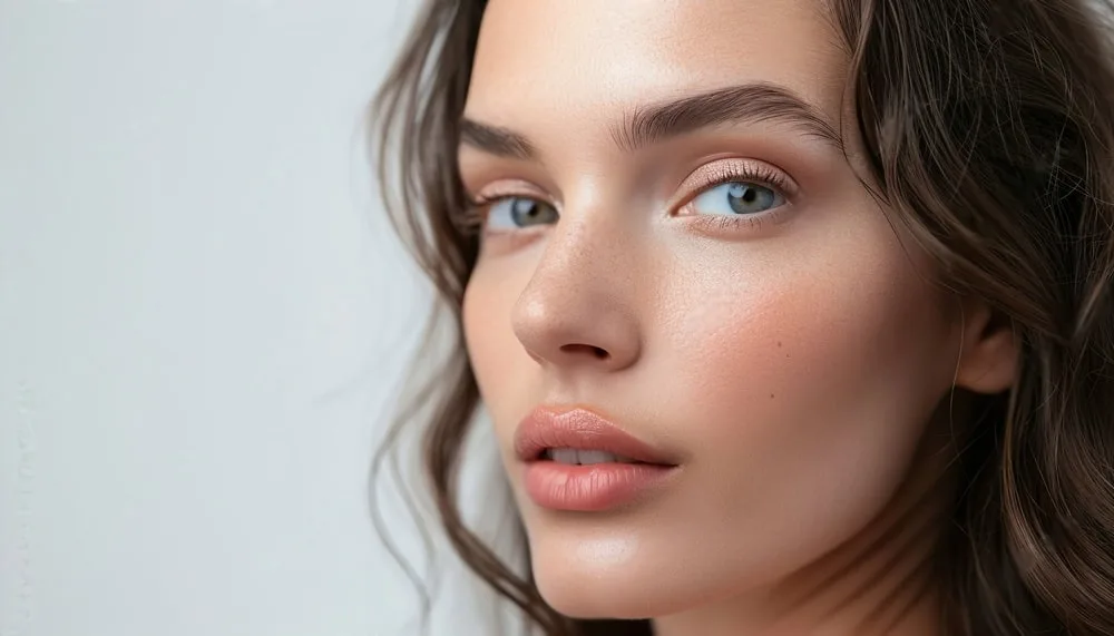 Woman with healthy, hydrated, glowing skin - the shared result Profhilo, skin boosters and polynucleotides all aim for