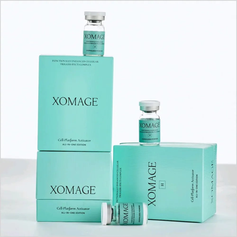XOMAGE exosome hair regeneration product used by Dr Azra Vaziri for scalp exosome therapy in Dubai